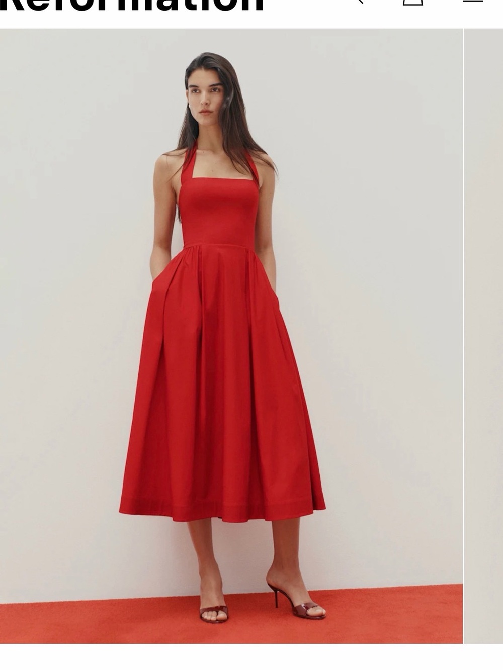 Reformation Crimson Halter Midi Dress